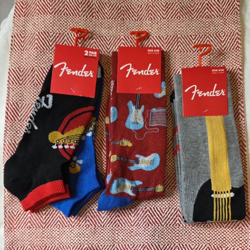 Fender Men's Colorful Guitar Socks Set Mens One Size Fits Most